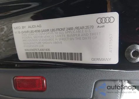 2020 Audi A5 Sportback Premium Plus 45 Tfsi Quattro S Tronic из США, поврежденный, VIN WAUCNCF57LA001435